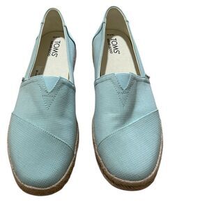 TOMS WOMEN Alpargata Rope 2.0 Espadrille, Green/Blue,Size 10, NWOT interior tag